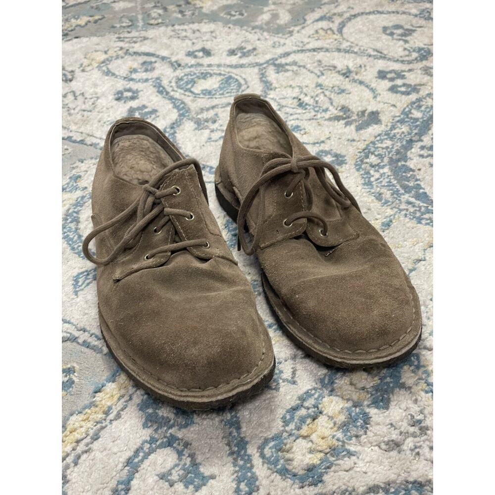 UGG TAN SUEDE OXFORD Dress SHOES Sheepskin Lining Mens 10 - Picture 4 of 9